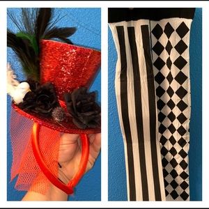 The Mad Hatter headband/knee highs